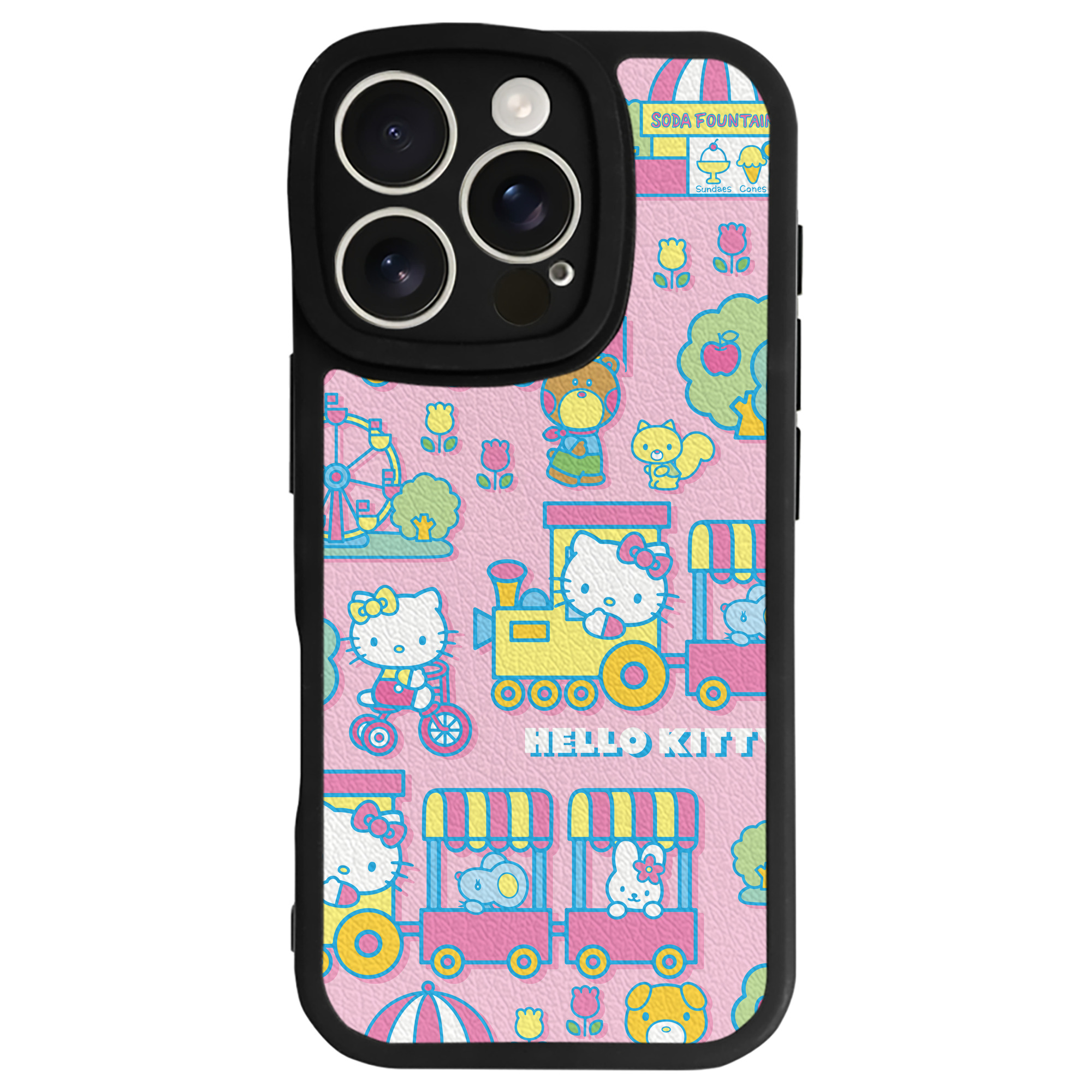 （画像用） Hello Kitty ハローキティ 【iPhone 16シリーズ対応】シリコンスマホケース（レザー調） 材質：シリコン
